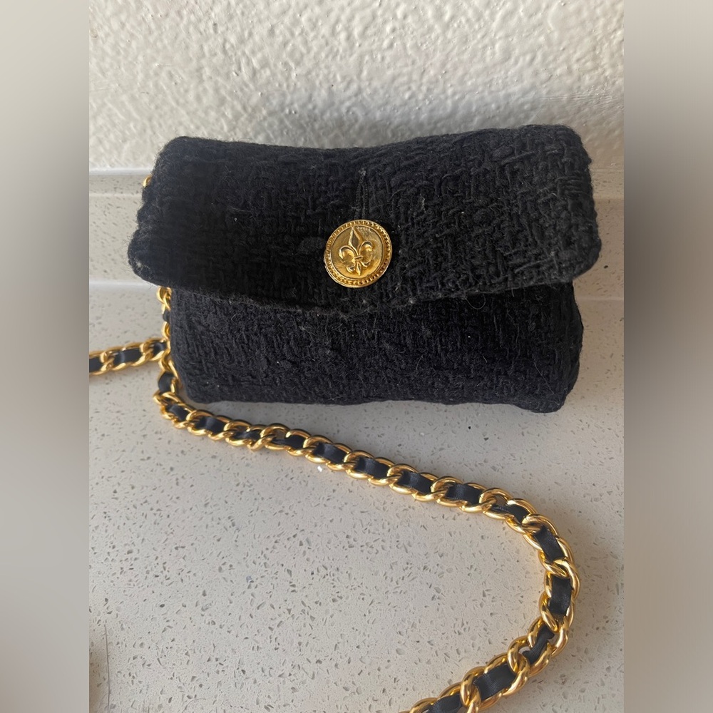 Vintage Fleur-de-Lis Mini Crossbody Purse - Picture 3 of 5